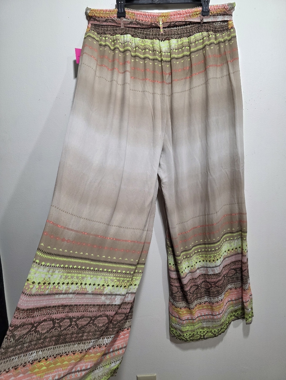 NWT! HeartSoul Plus 3X Boho Wide Leg Pants Tribal Print Elastic Waist Flowy - Picture 7 of 9